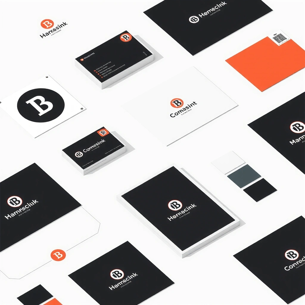 Minimalist brand identity design elements